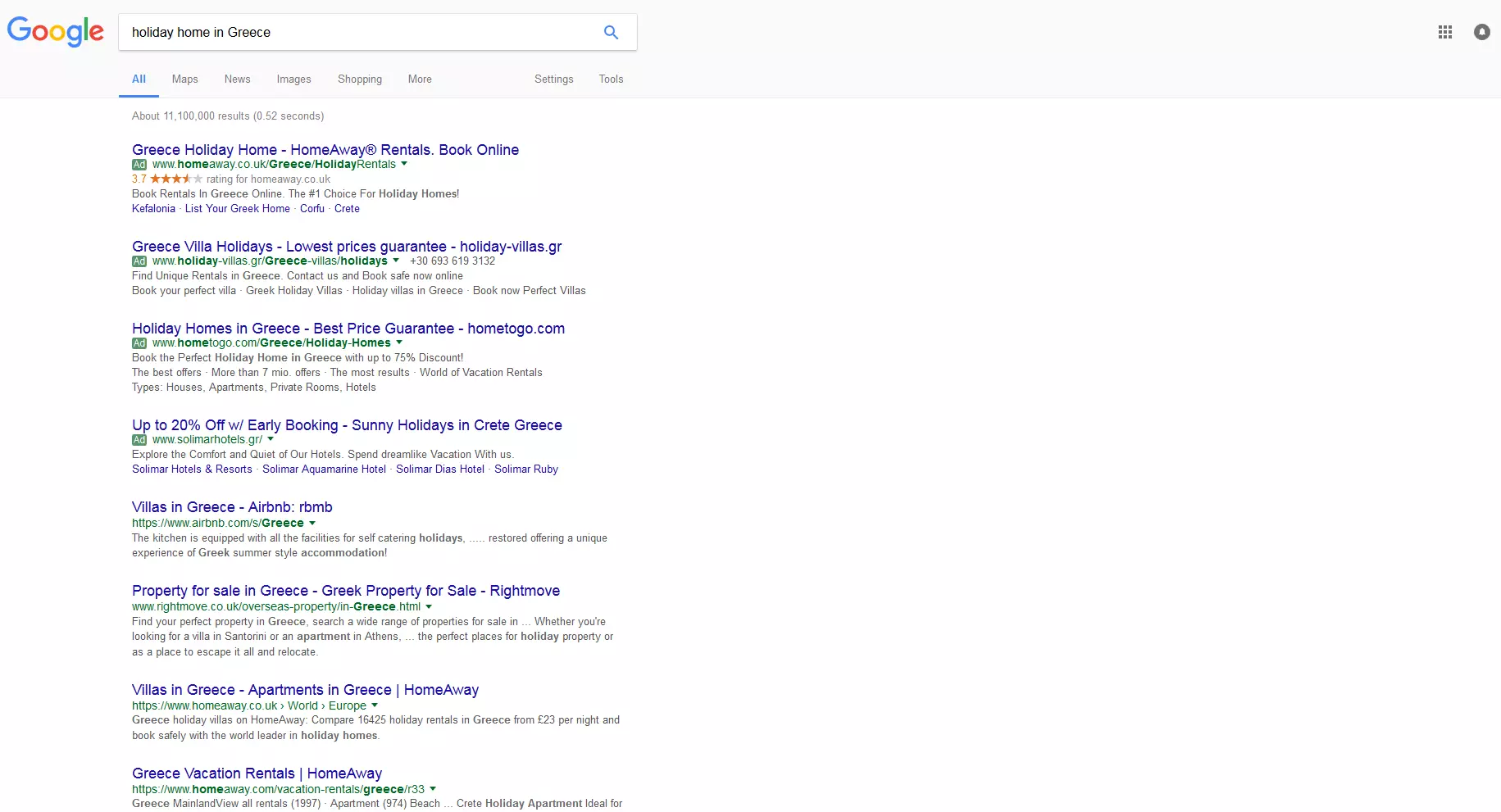 Image: Google AdWords display ads in SERPS
