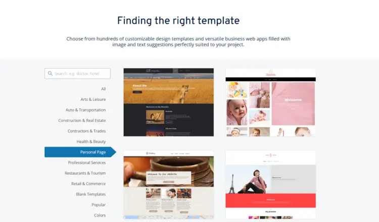 Templates in IONOS Website Builder Templates in IONOS Website Builder