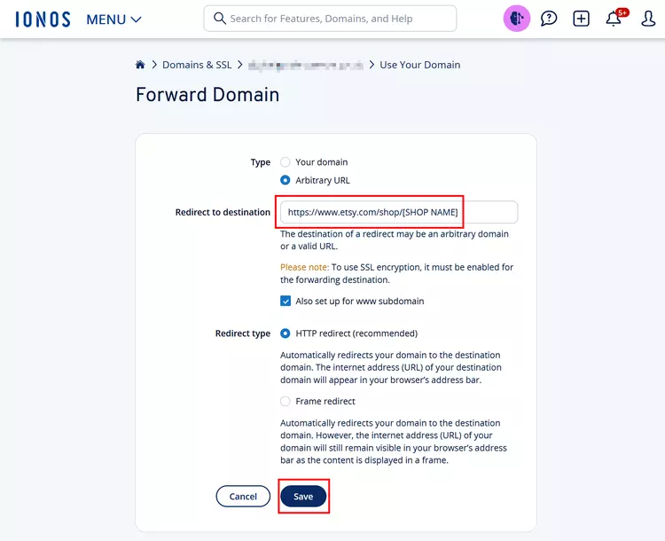 Forward your domain Forward your domain