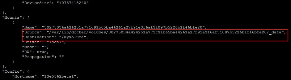 Image: Screenshot of the mount point of the Dockerfile in the terminal