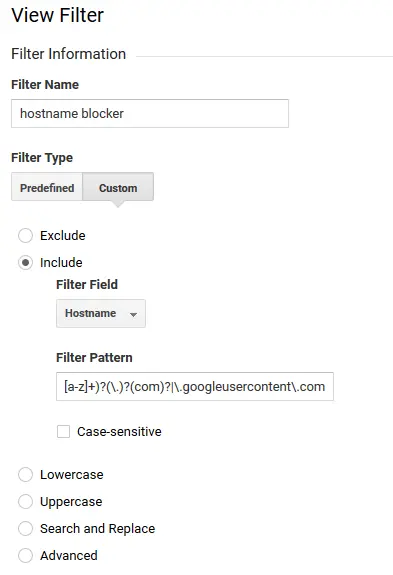 Google Analytics Demo Account: Filter function Google Analytics Demo Account: Filter function