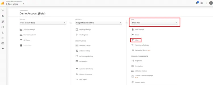 Google Analytics Demo Account: Admin Google Analytics Demo Account: Admin