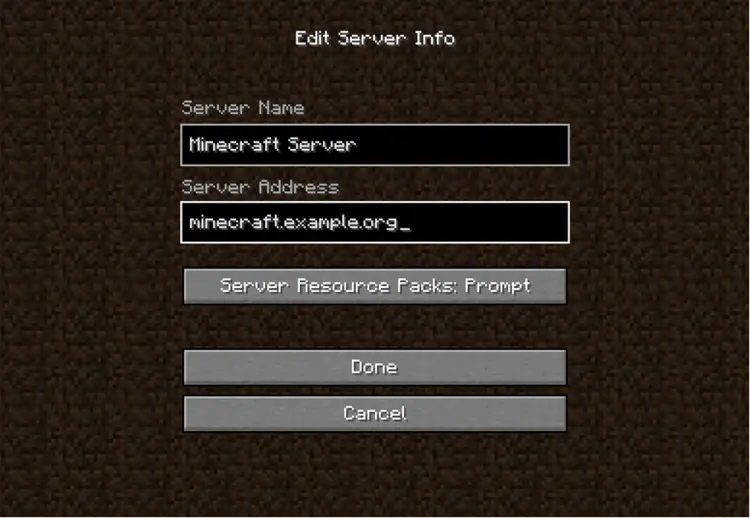 Add a server in Minecraft Add a server in Minecraft