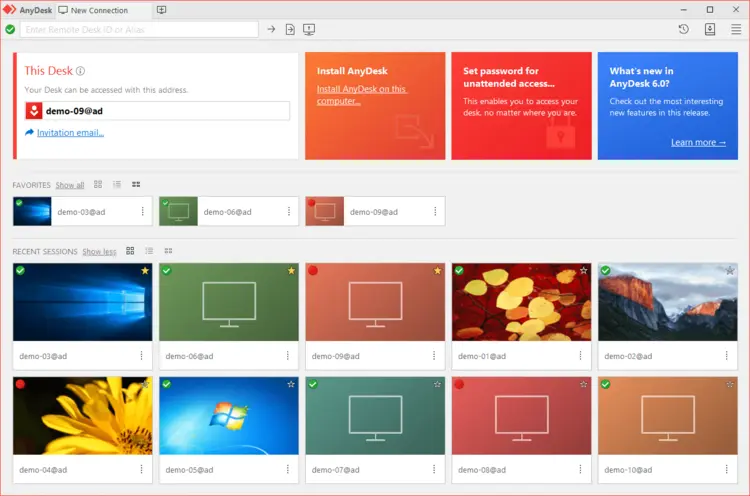 AnyDesk: web interface AnyDesk: web interface