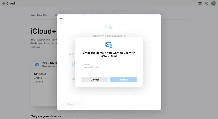 iCloud Mail: Selecting your own mail domain iCloud Mail: Selecting your own mail domain