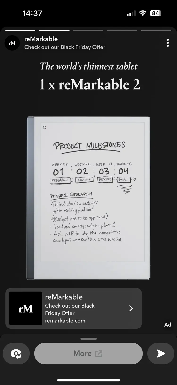 Screenshot of a Collection Ad on Snapchat Screenshot of a Collection Ad on Snapchat