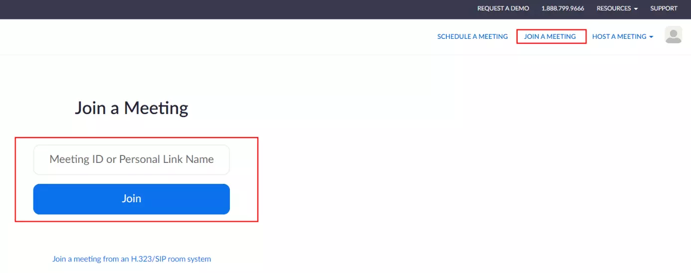 Image: Zoom web application: Joining a meeting
