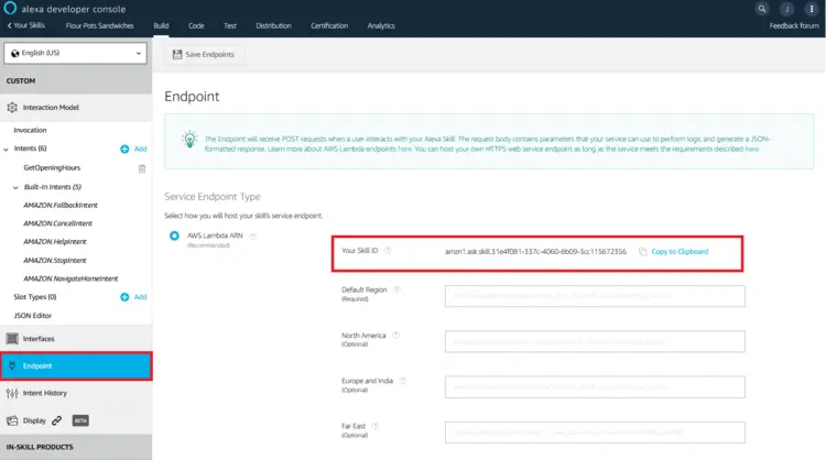 Alexa Developer Console: skill ID Alexa Developer Console: skill ID