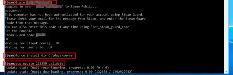 SteamCMD: Installing the DayZ server SteamCMD: Installing the DayZ server