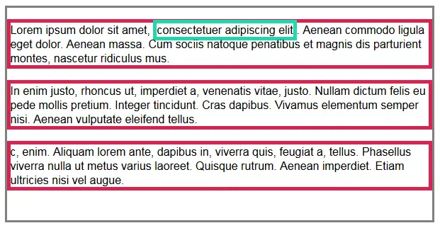 Block boxes and inline boxes in comparison Block boxes and inline boxes in comparison