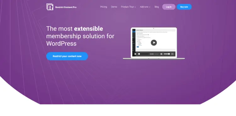 Restrict Content Pro: Screenshot of website Restrict Content Pro: Screenshot of website