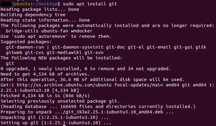 Terminal view of the installation of Git on Ubuntu 22.04 Terminal view of the installation of Git on Ubuntu 22.04