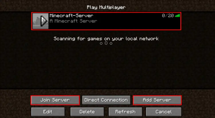 Your own Minecraft server in Minecraft multiplayer Your own Minecraft server in Minecraft multiplayer