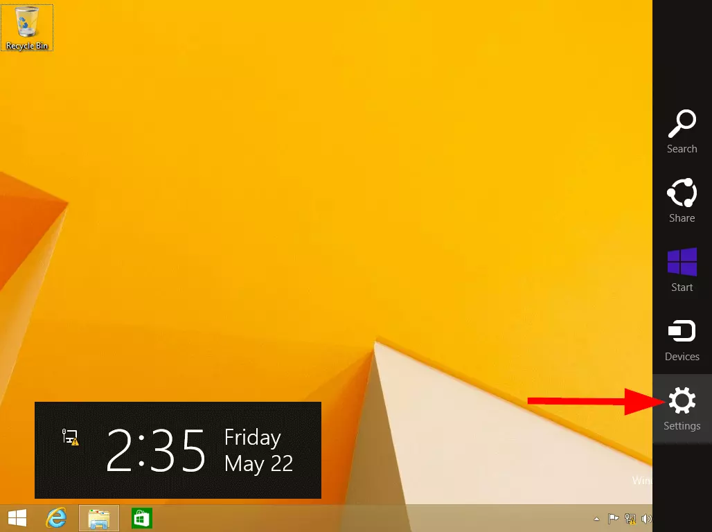 Image: Charms bar in Windows 8