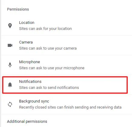 Screenshot of browser settings “Notifications” in Chrome Screenshot of browser settings “Notifications” in Chrome
