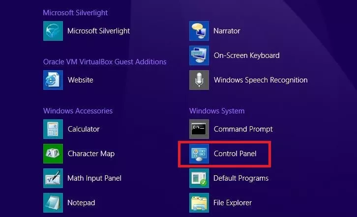 Image: Snippet of the app overview in Windows 8