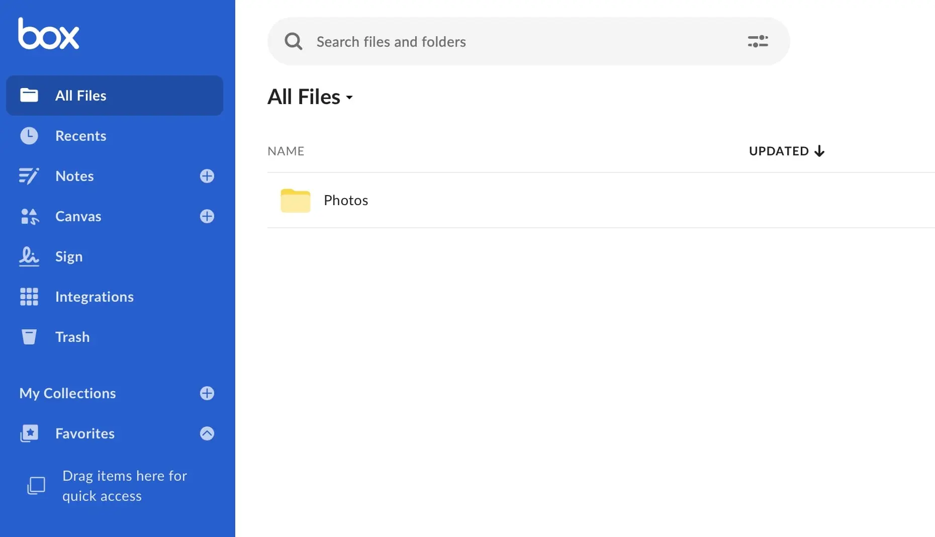 Image: Box web interface