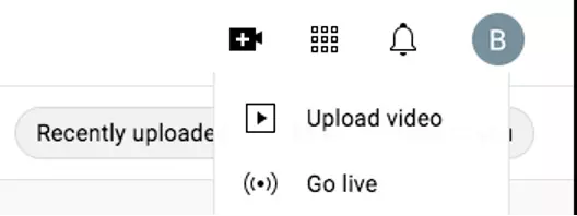 Image: The camera icon on YouTube