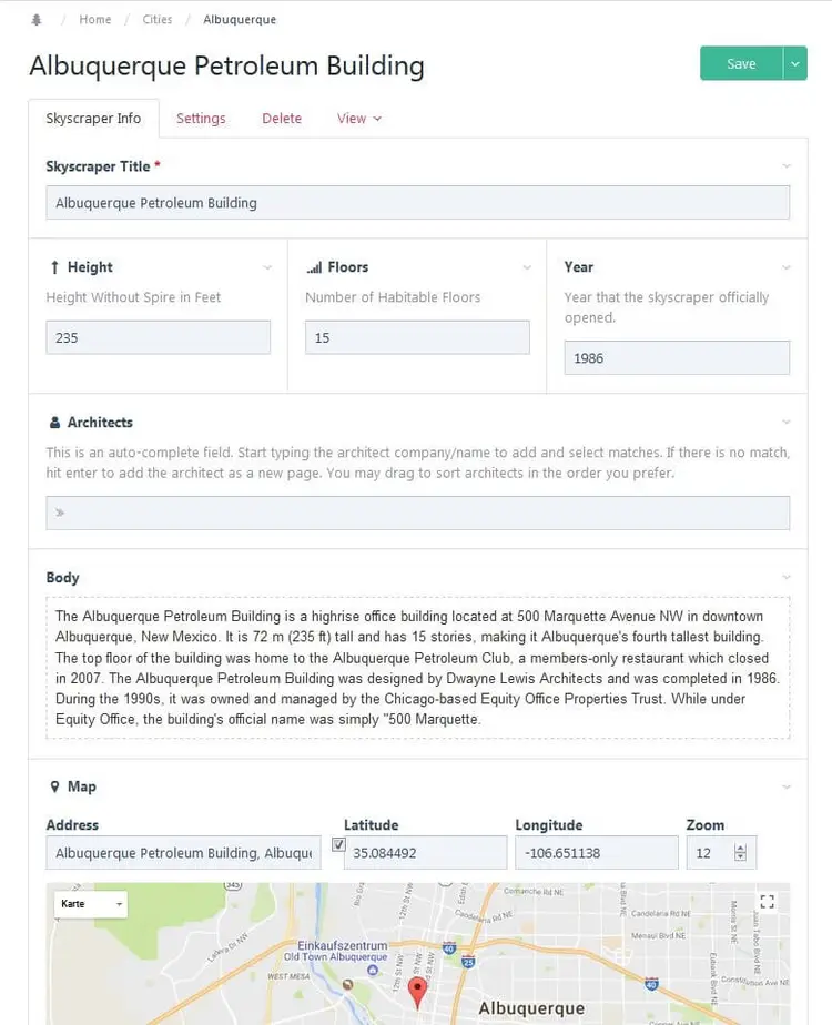 Albuquerque Petroleum Building: back end view in the content area Albuquerque Petroleum Building: back end view in the content area