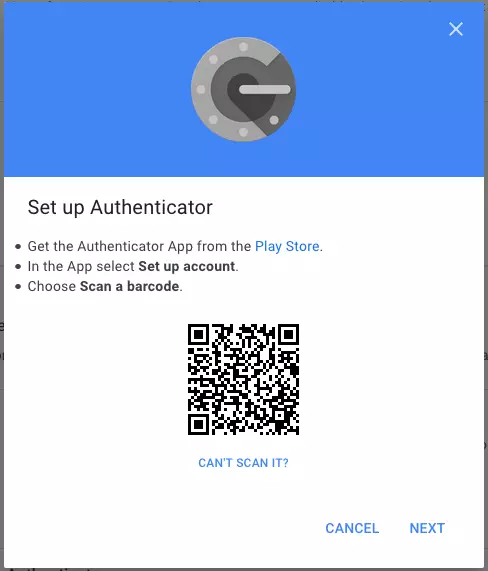 Image: QR code to set up Google Authenticator App