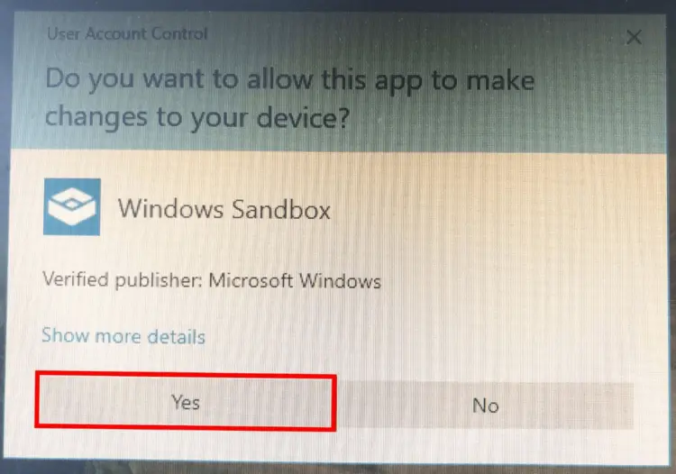 Enabling Windows Sandbox: Safety query Enabling Windows Sandbox: Safety query
