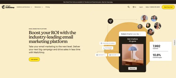 MailChimp website MailChimp website
