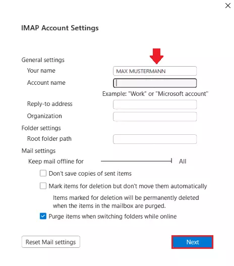 Outlook change sender: Enter the alternative name Outlook change sender: Enter the alternative name