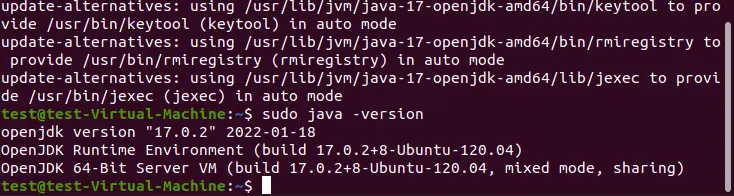 Ubuntu 20.04: Java version check in the terminal Ubuntu 20.04: Java version check in the terminal