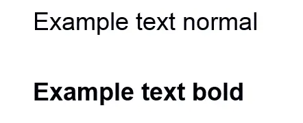 Normal and bold font in comparison Normal and bold font in comparison