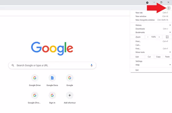 Image: Chrome settings