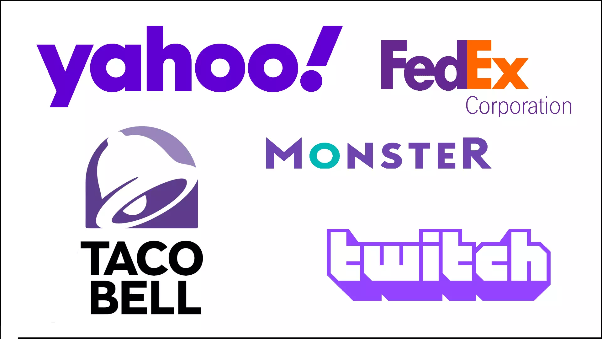 Sampling of purple logos Sampling of purple logos