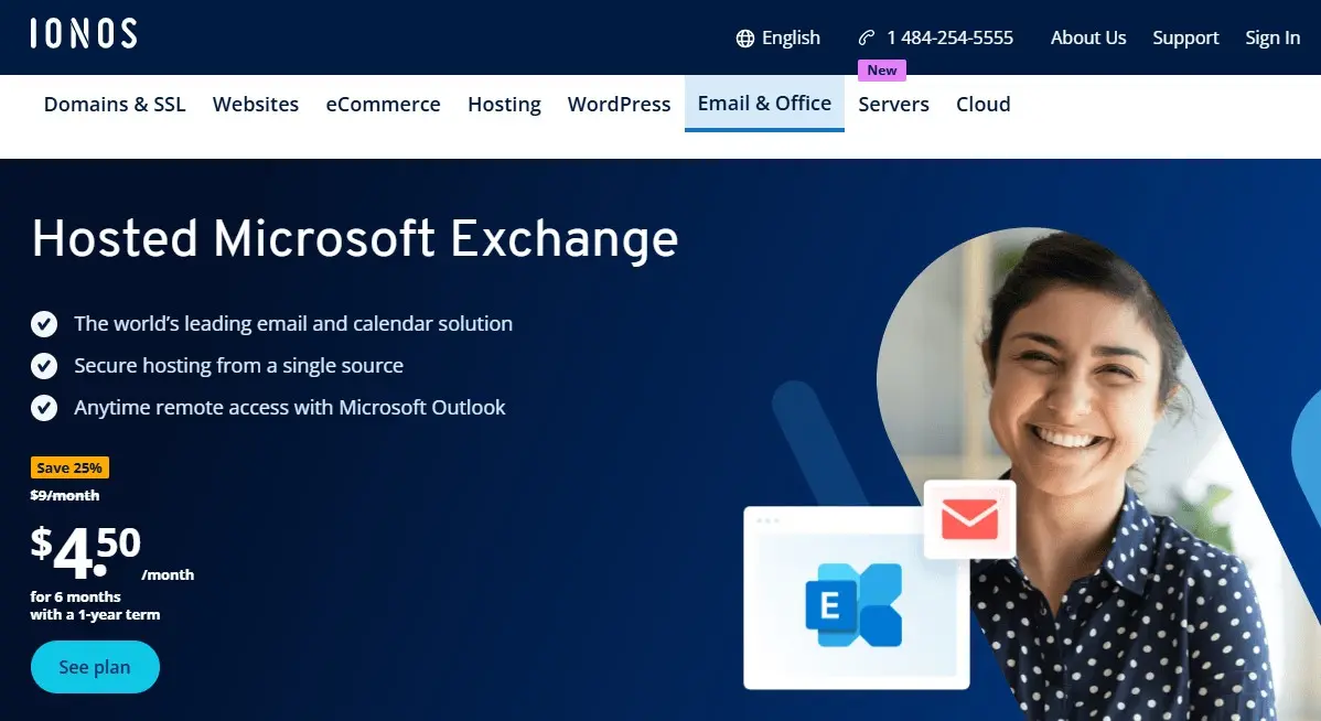 Image: Hosted Microsoft Exchange from IONOS
