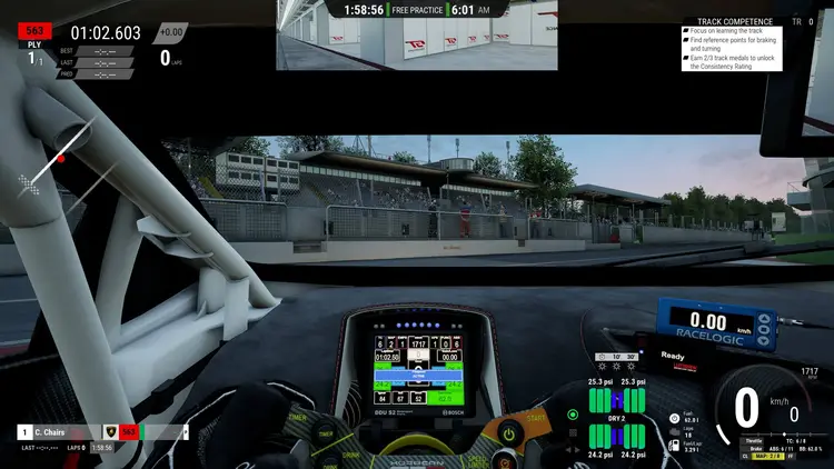 Screenshot from Assetto Corsa Competizione: Cockpit view in free practice mode Screenshot from Assetto Corsa Competizione: Cockpit view in free practice mode
