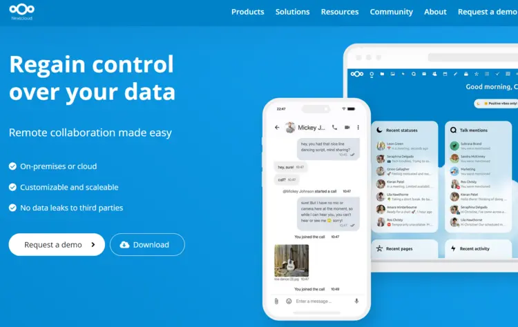 Nextcloud website Nextcloud website
