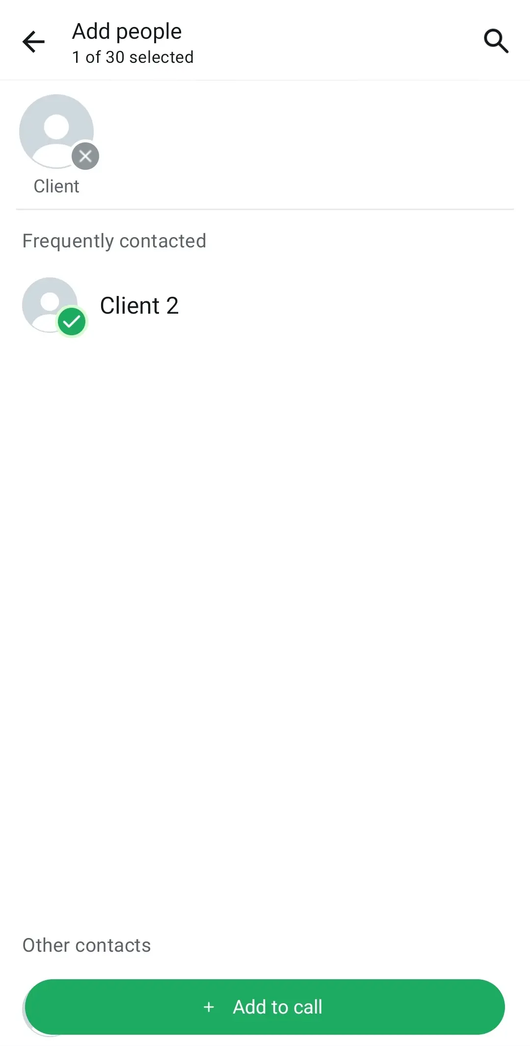 WhatsApp: Search for an additional contact using the search function and tap to add Image: WhatsApp: Search for an additional contact using the search function and tap to add