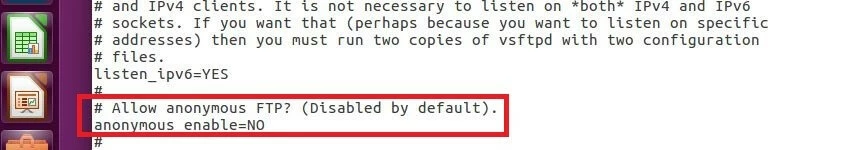 Image: vsftpd.conf: Configuration of anonymous FTP access