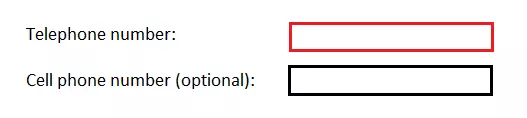 Image: Highlighted form fields