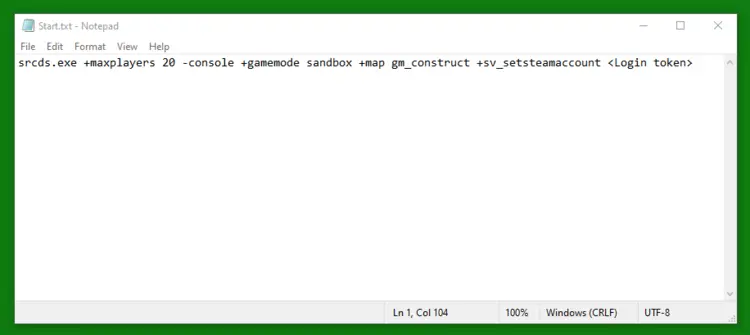 Command to start the server in the start file Command to start the server in the start file