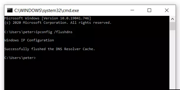 Image: List containing the network configuration information