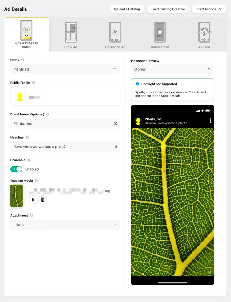 Screenshot of the “Ad Details” page in the Ads Manager Screenshot of the “Ad Details” page in the Ads Manager