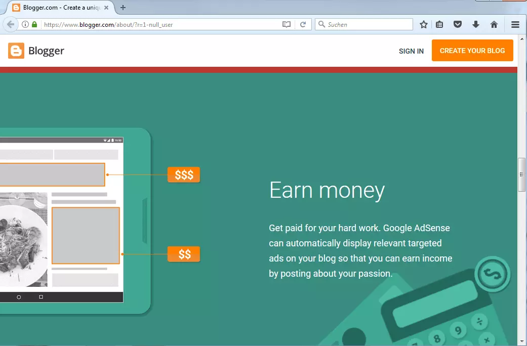 Image: Creating a blog and making money with blogger.com