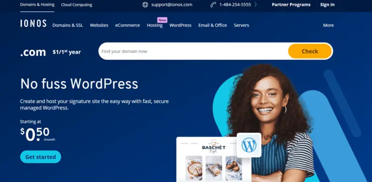 The IONOS homepage The IONOS homepage