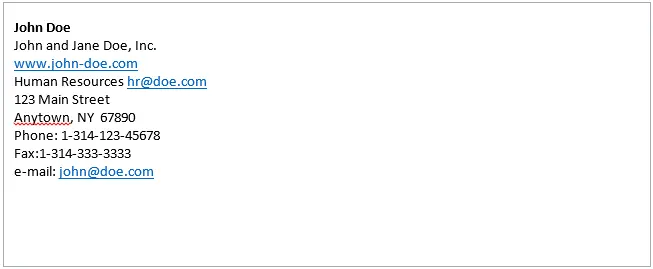 How an e-mail signature should look How an e-mail signature should look