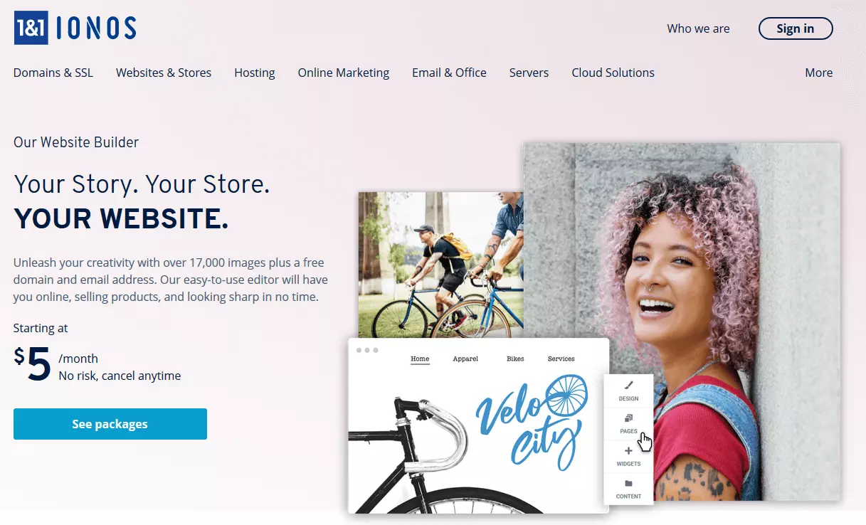 Image: MyWebsiteon the official IONOS website