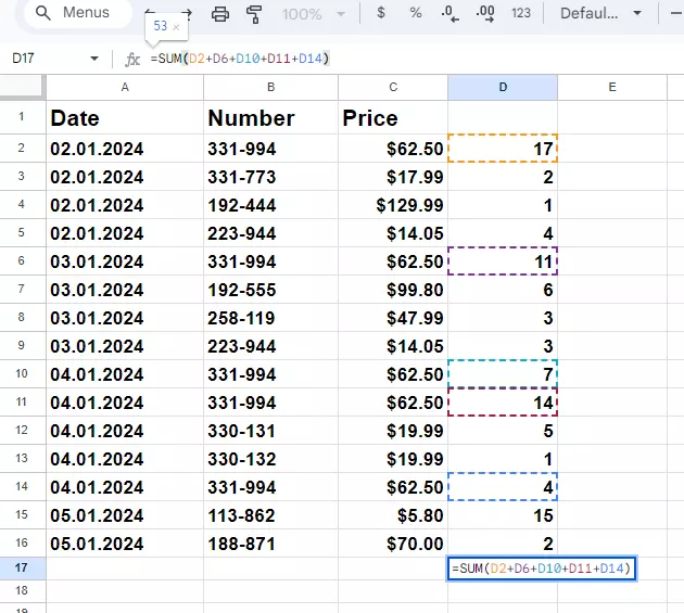 Screenshot of a formula containing a function in Google Sheets Screenshot of a formula containing a function in Google Sheets