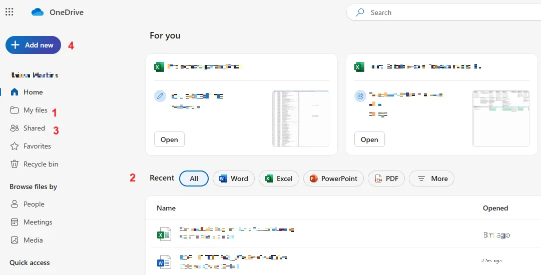 Image: Screenshot of the OneDrive menu with a Microsoft account