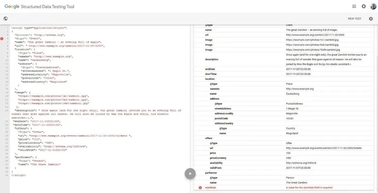 Google Structured Data Testing Tool after validation: missing value found Google Structured Data Testing Tool after validation: missing value found