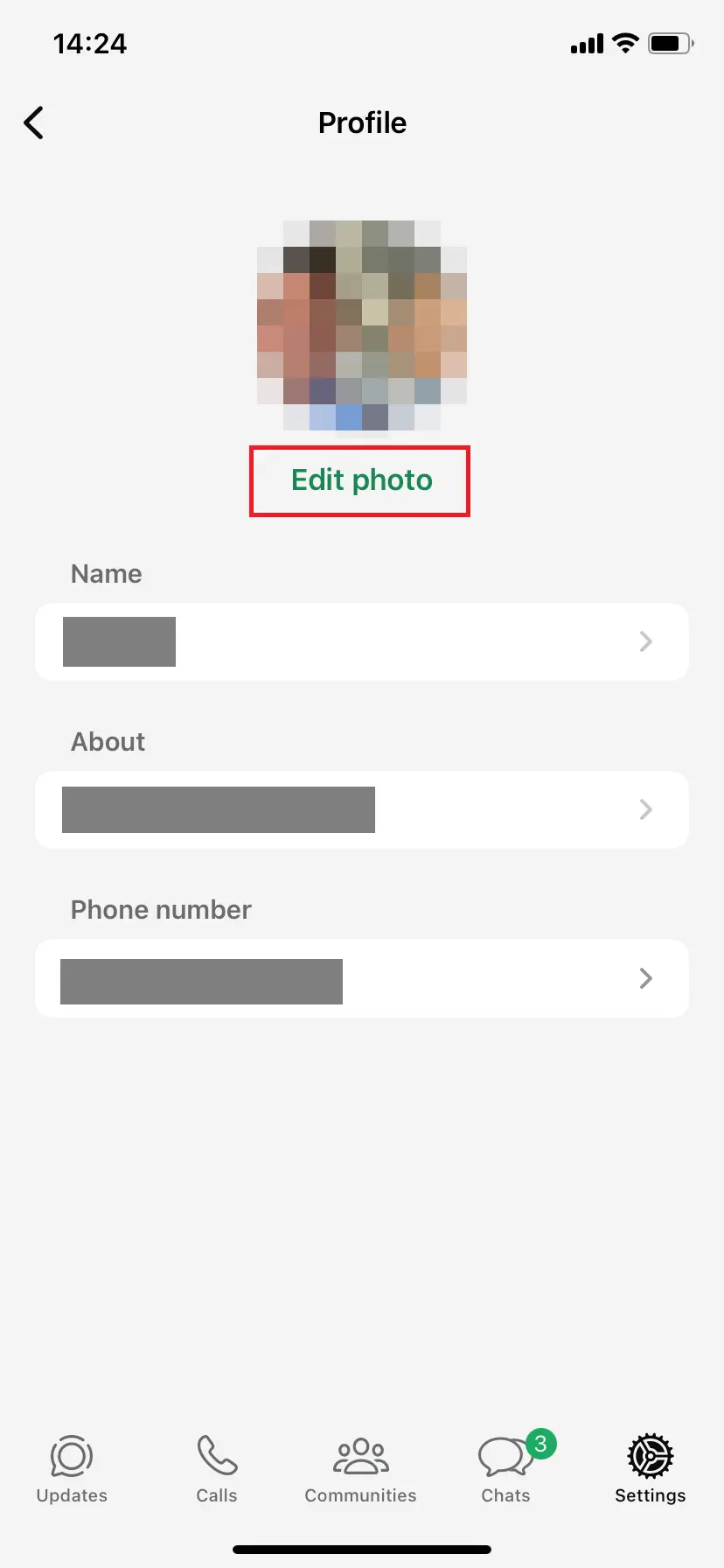 Screenshot showing the option to edit your photo on iOS Image: Screenshot showing the option to edit your photo on iOS