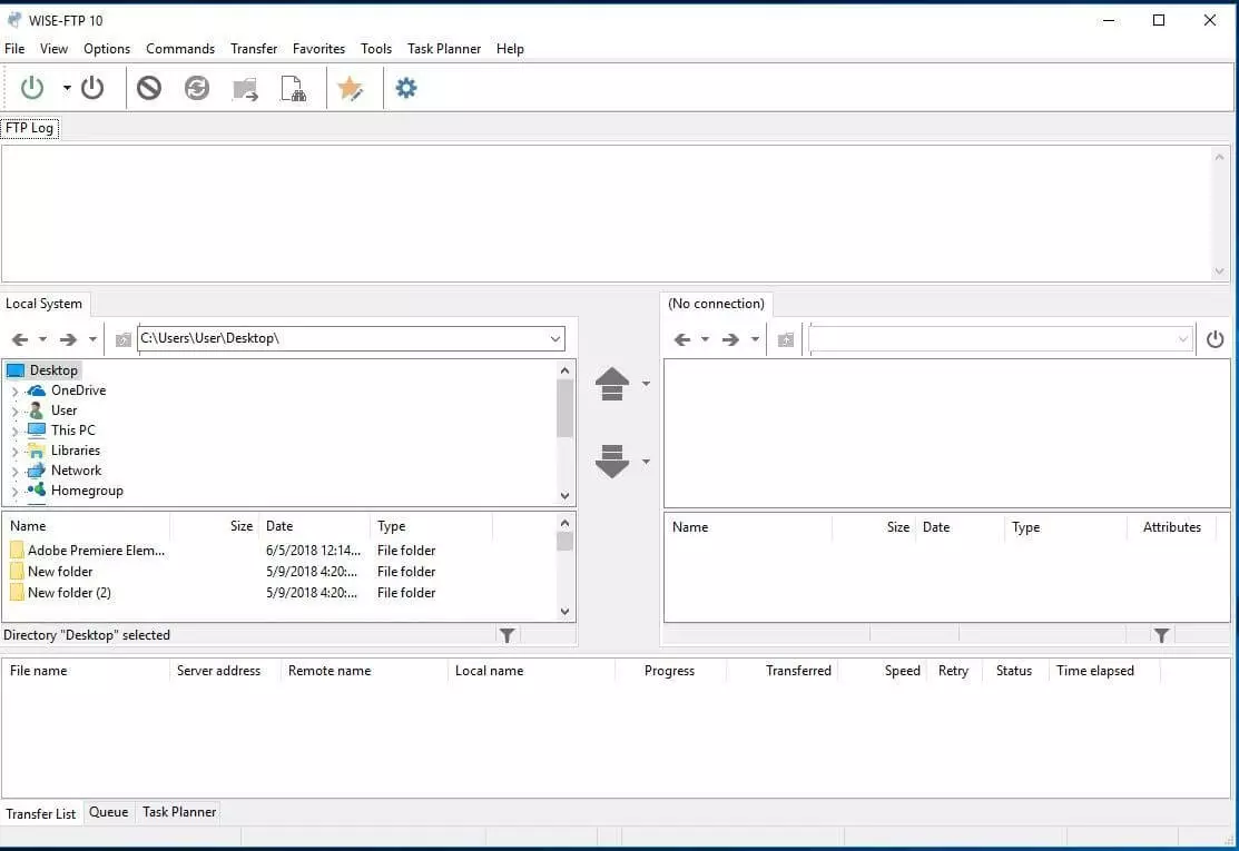 Image: WISE-FTP interface