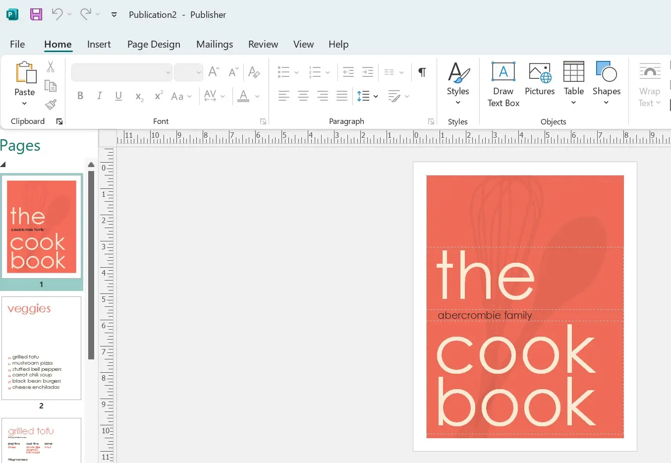 Image: Screenshot of Microsoft Publisher